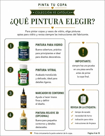 Página que explica qué pintura elegir para pintar sobre vidrio