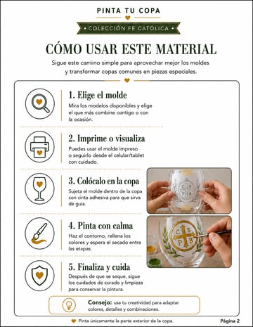 Página que explica cómo usar el material de Pinta Tu Copa