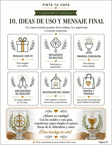 Página con ideas de uso y mensaje final de la guía