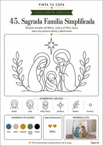 Plantilla 45 - Sagrada Familia Simplificada, página interna de Pinta Tu Copa
